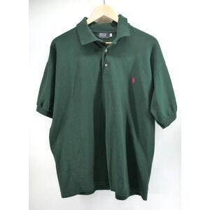 VINTAGE Polo Ralph Lauren Polo Shirt Mens Large Green Black‎ Label Made in USA